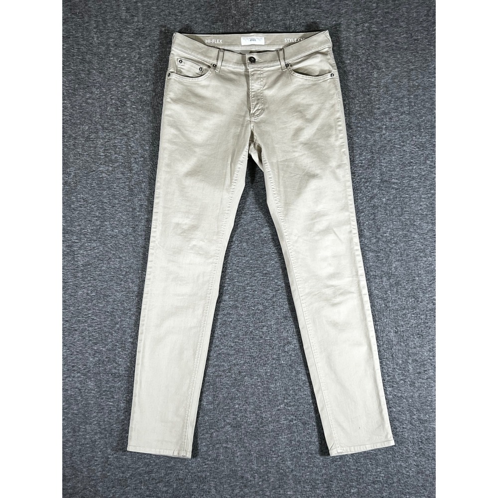 Brax Style Chuck Hi-Flex Slim Fit Khaki Tan Pants Mens Size 34x34